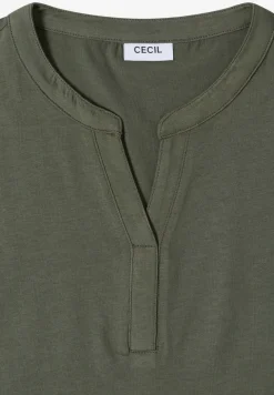 T-shirt à col fendu avec bande crocheté