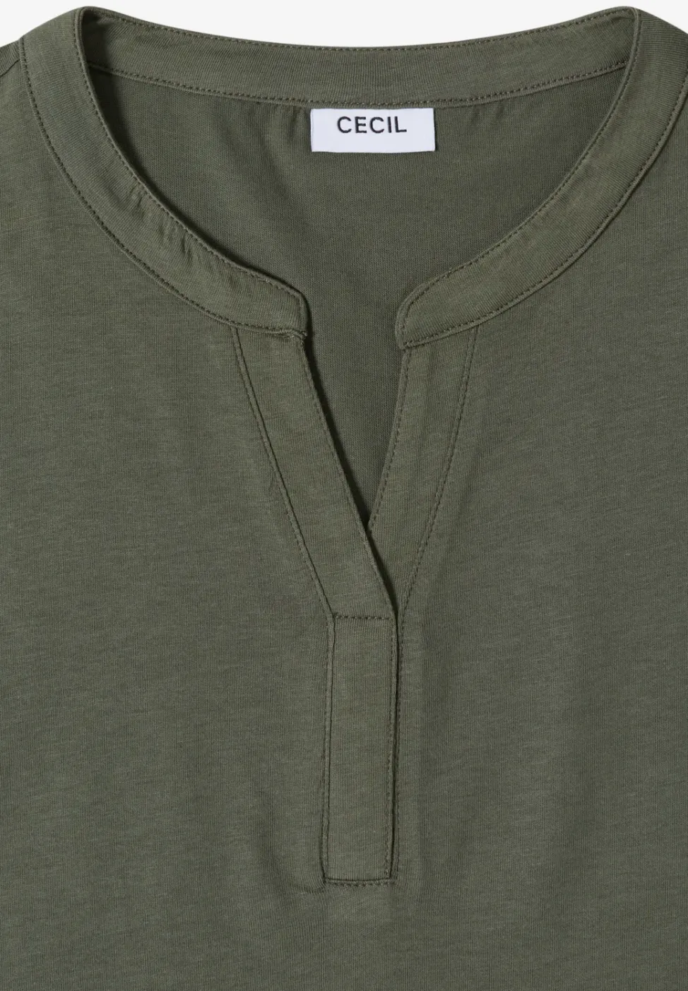 T-shirt à col fendu avec bande crocheté