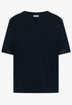 T-shirt à col fendu avec bande crocheté