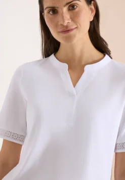 T-shirt à col fendu avec bande crocheté