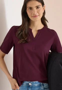 T-shirt à col fendu avec bande crocheté
