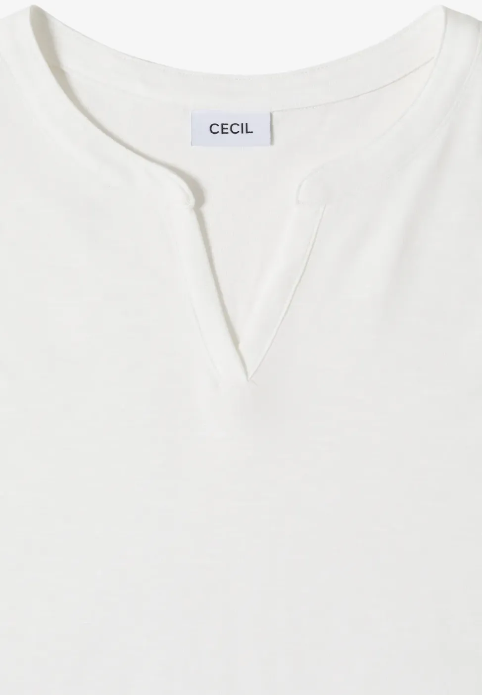 T-shirt à col fendu de couleur unie