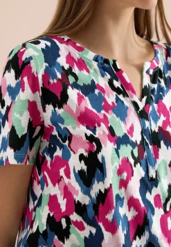 T-shirt à col fendu en forme de tunique