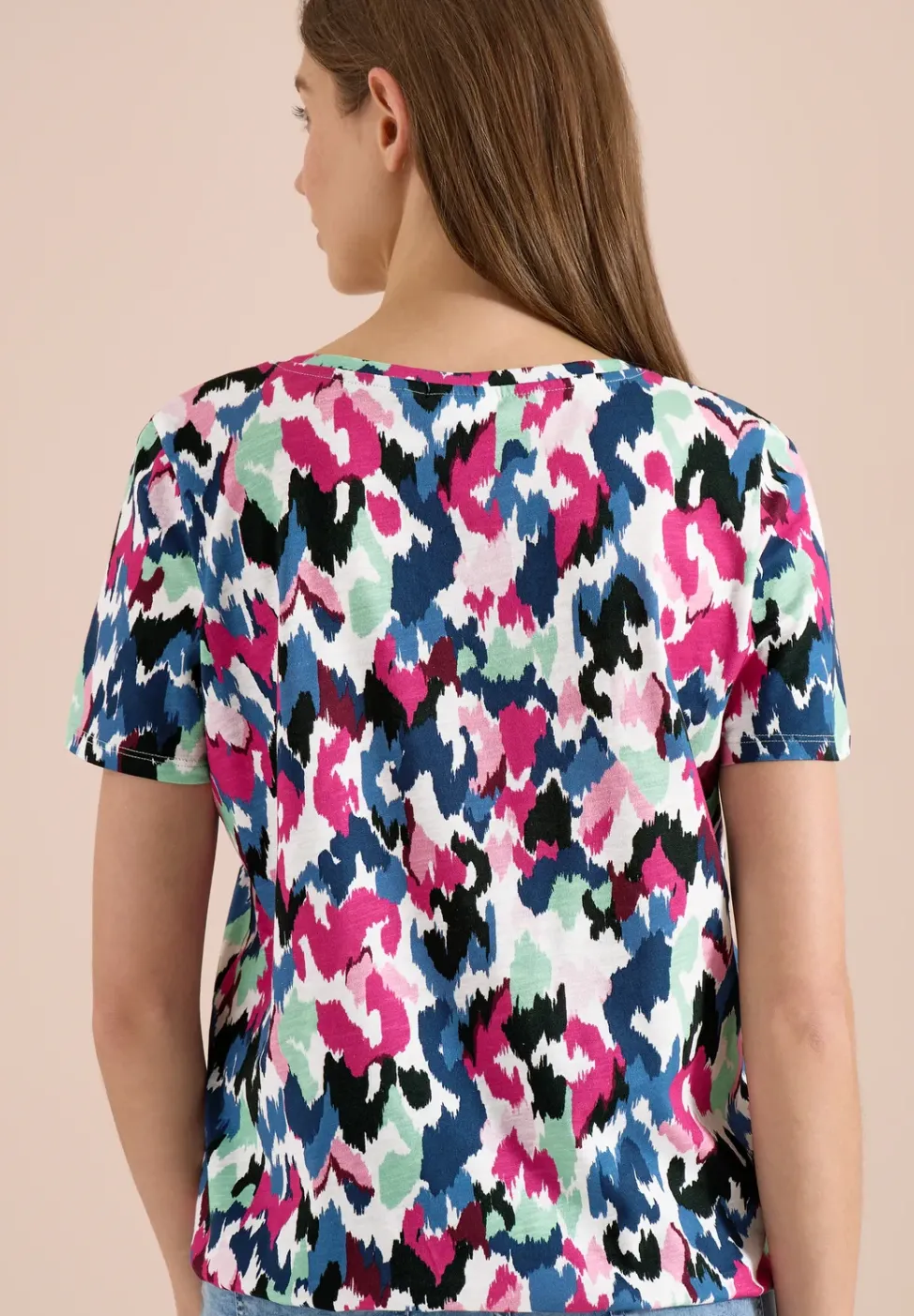 T-shirt à col fendu en forme de tunique