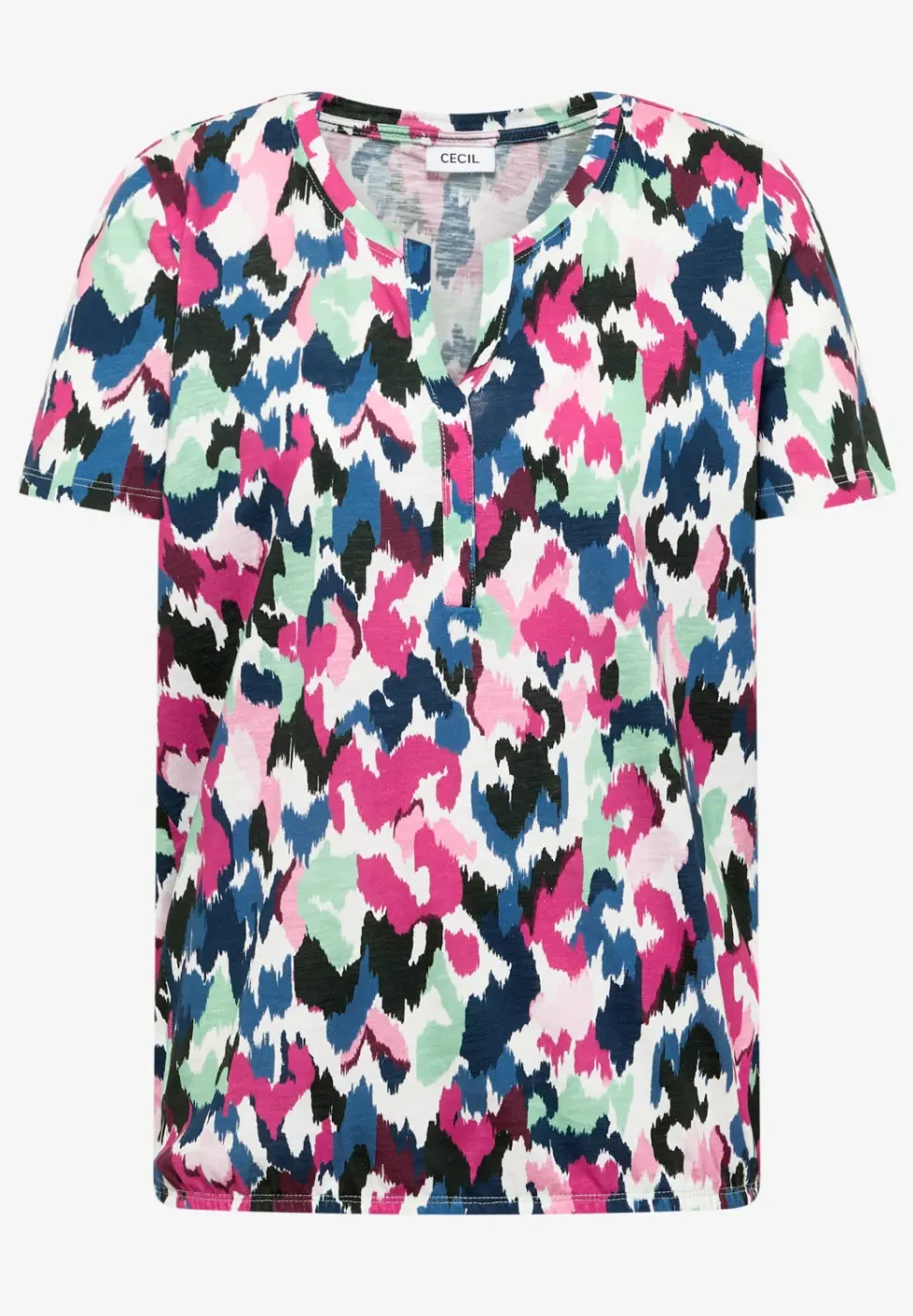 T-shirt à col fendu en forme de tunique