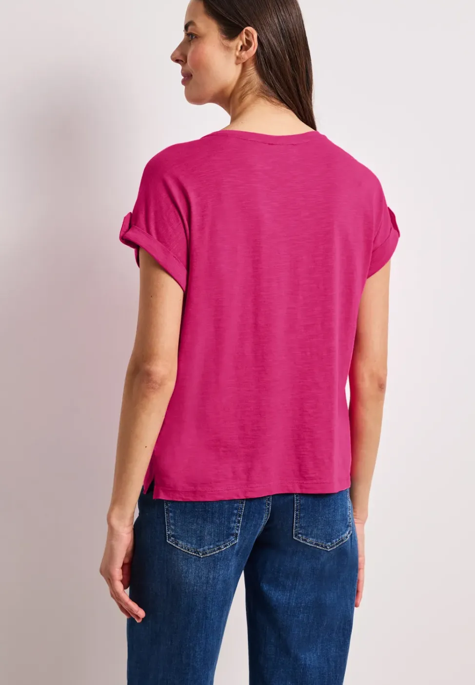 T-shirt à col rond avec boutons décoratifs