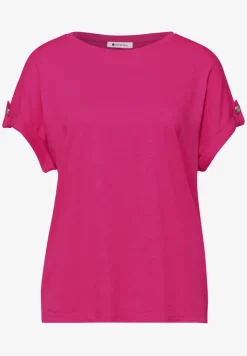 T-shirt à col rond avec boutons décoratifs