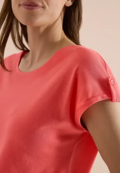 T-shirt à col rond avec détail turn-up