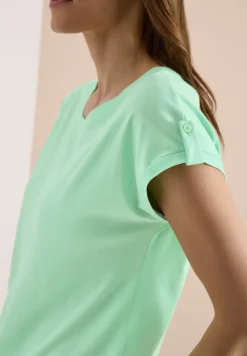 T-shirt à col rond avec détail turn-up