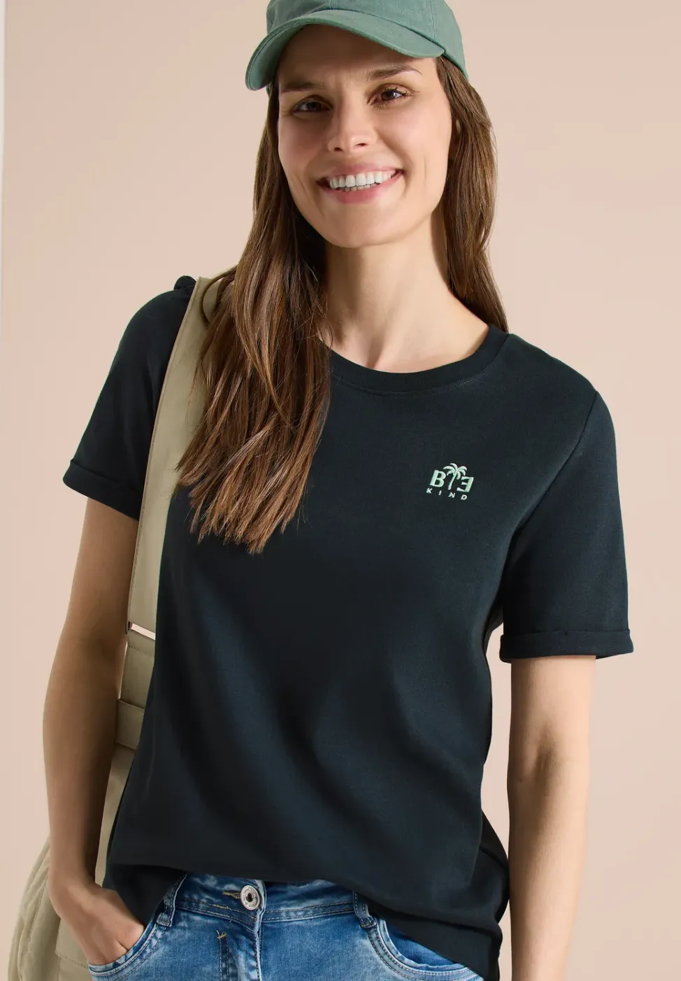 T-shirt à col rond avec détail imprimé