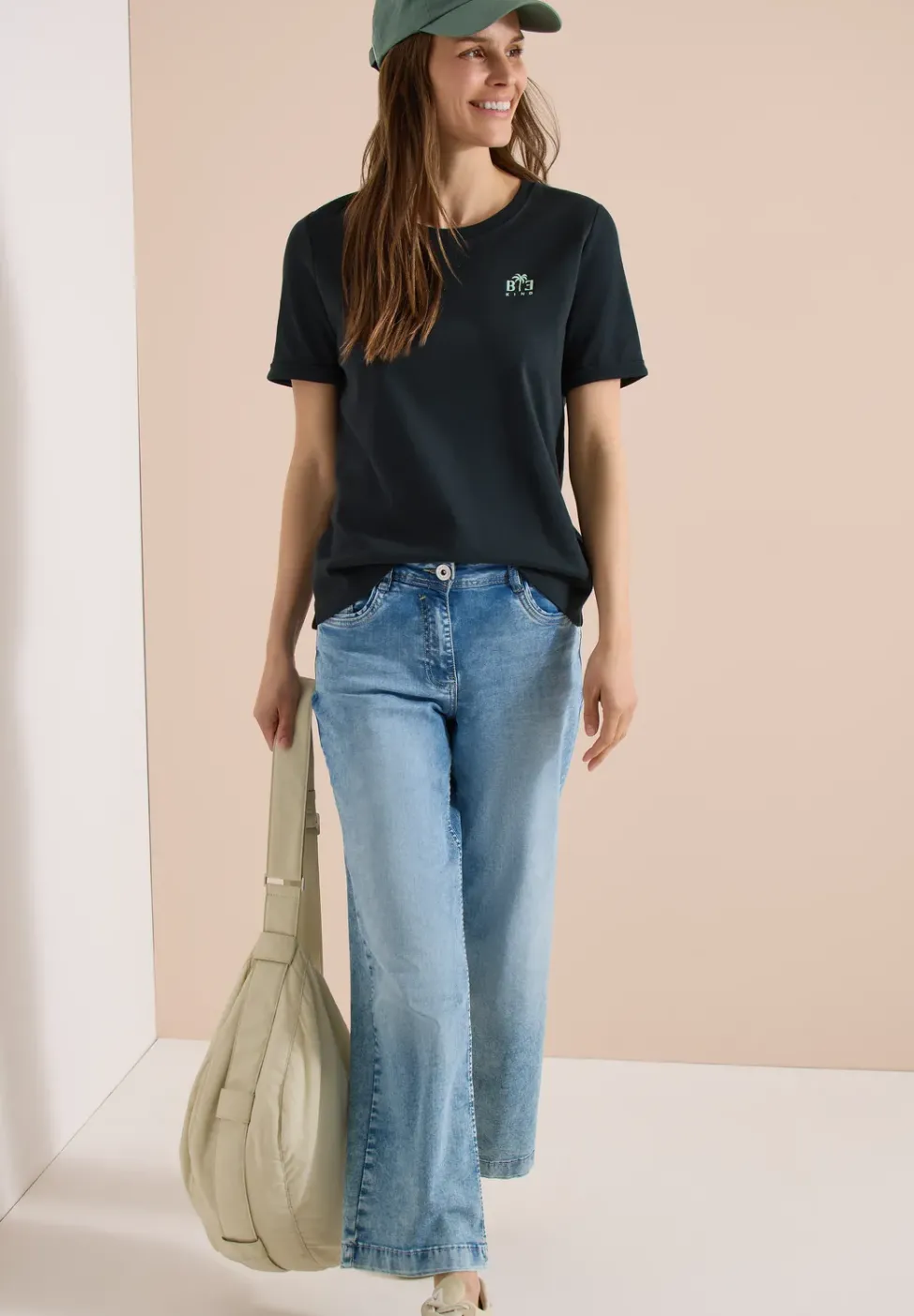 T-shirt à col rond avec détail imprimé