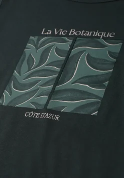 T-shirt à col rond avec motif de feuilles