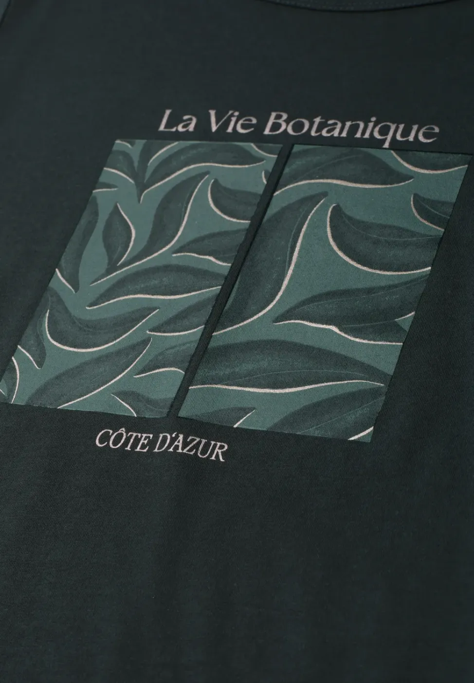 T-shirt à col rond avec motif de feuilles