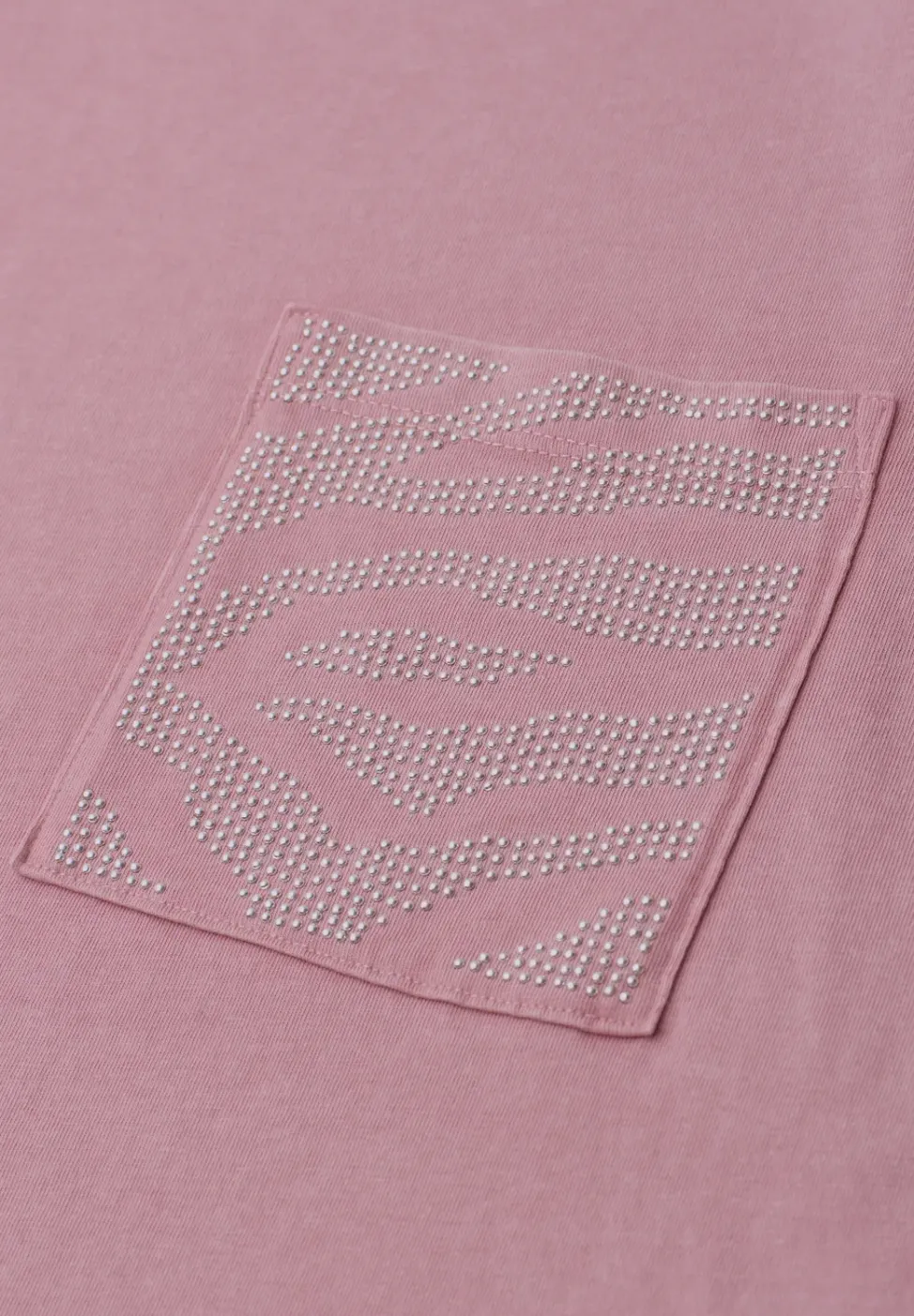T-shirt à col rond avec pierres décoratives
