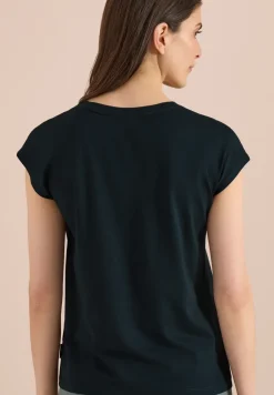 T-shirt à col rond avec wording artwork