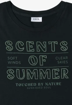 T-shirt à col rond avec wording artwork