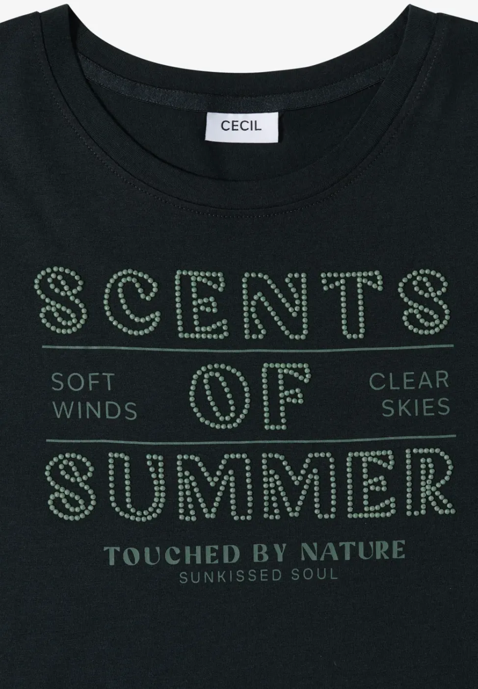 T-shirt à col rond avec wording artwork