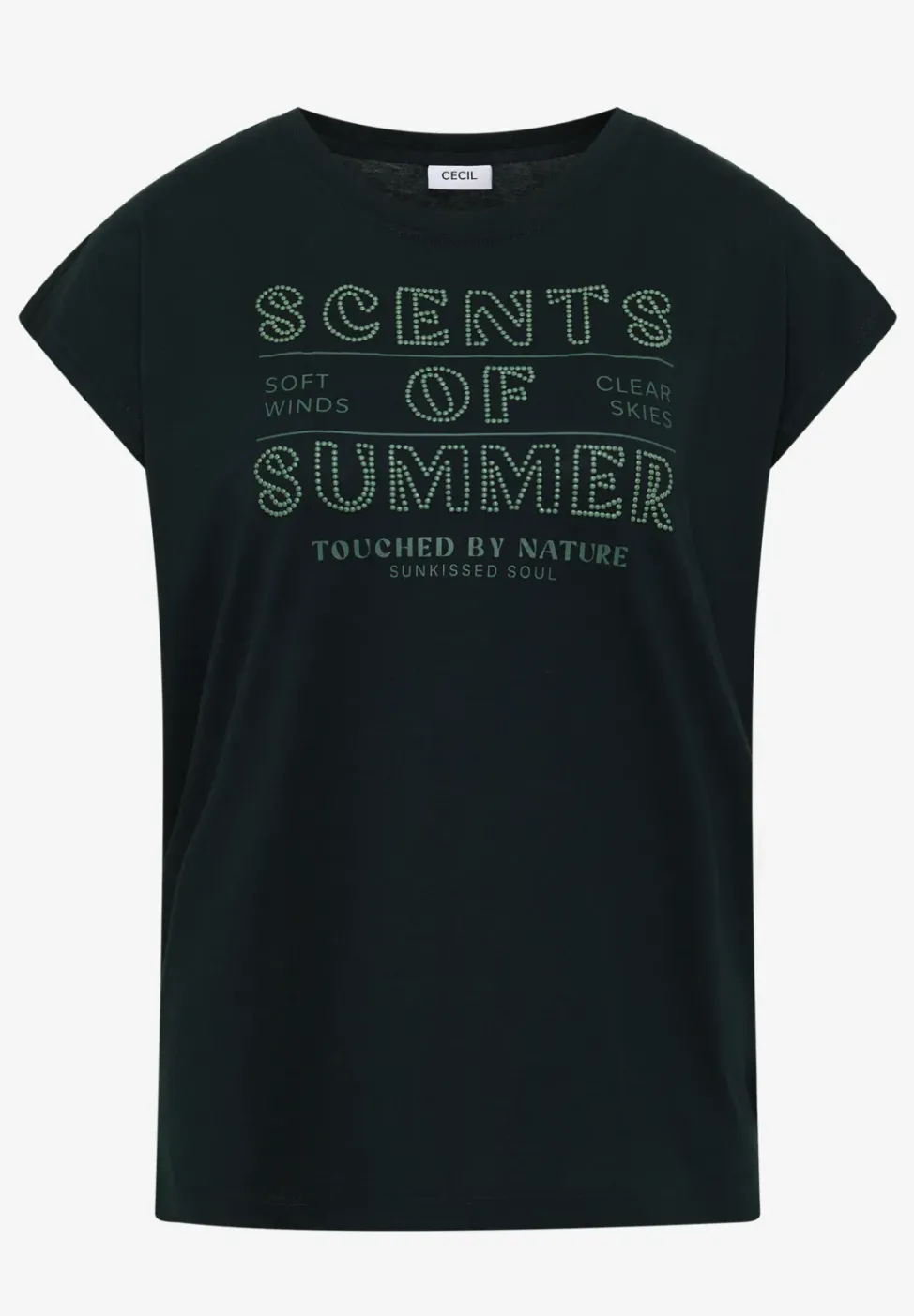 T-shirt à col rond avec wording artwork