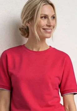 T-shirt à col rond en soie