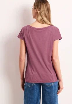 T-shirt à col rond et fronces