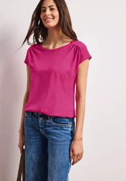 T-shirt à col rond et fronces