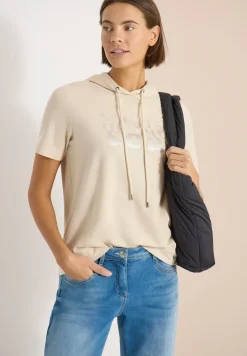 T-shirt à manches courtes avec capuche et inscriptions
