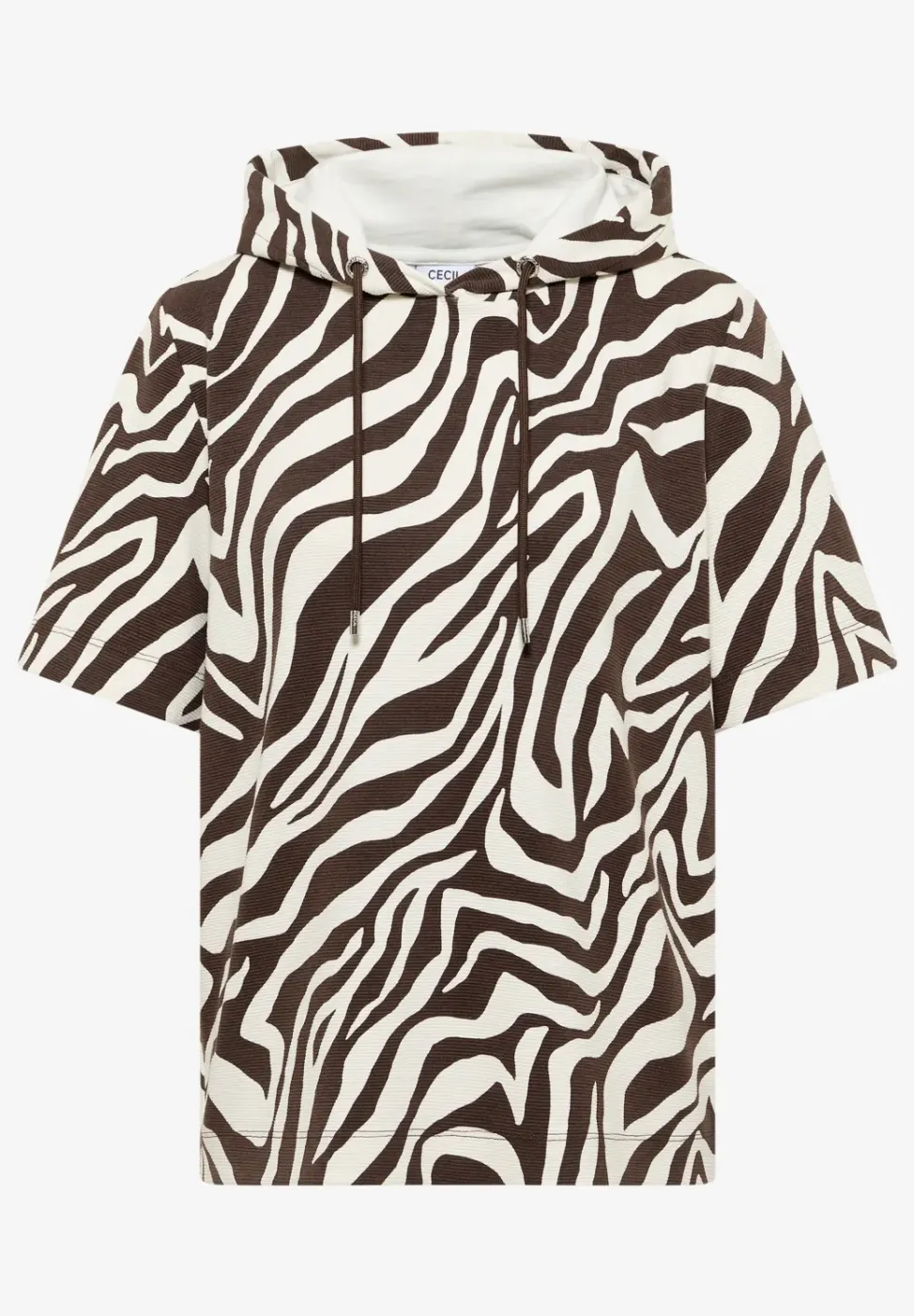 T-shirt à manches courtes avec capuche et structure