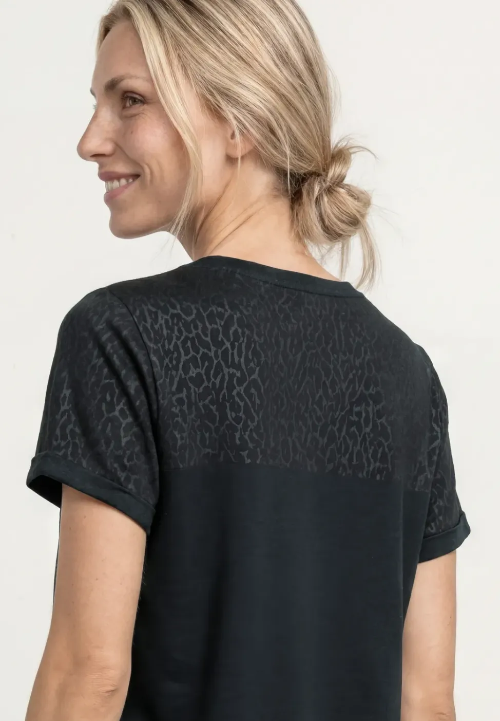 T-shirt à manches courtes effet dévoré