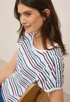 T-shirt à rayures avec cordon de serrage