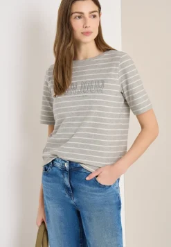 T-shirt à rayures avec wording