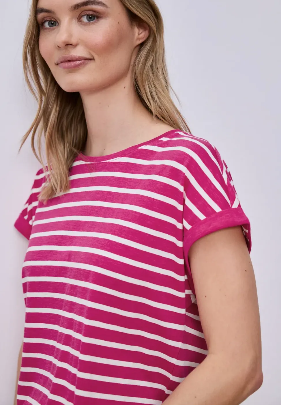 T-shirt à rayures Dropped Shoulder