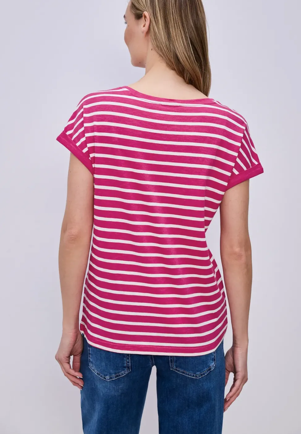 T-shirt à rayures Dropped Shoulder