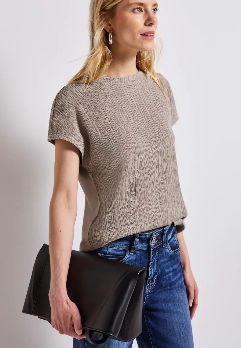 T-shirt à structure mixte