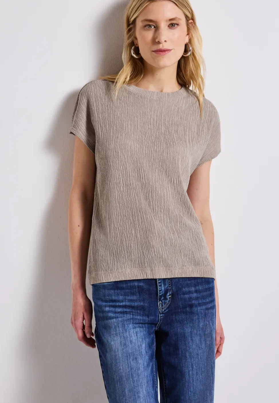 T-shirt à structure mixte