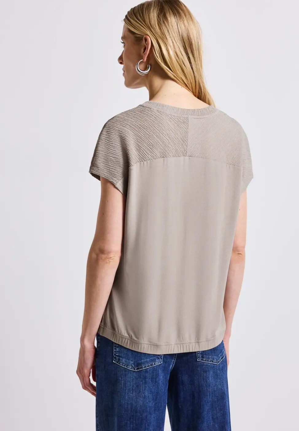 T-shirt à structure mixte