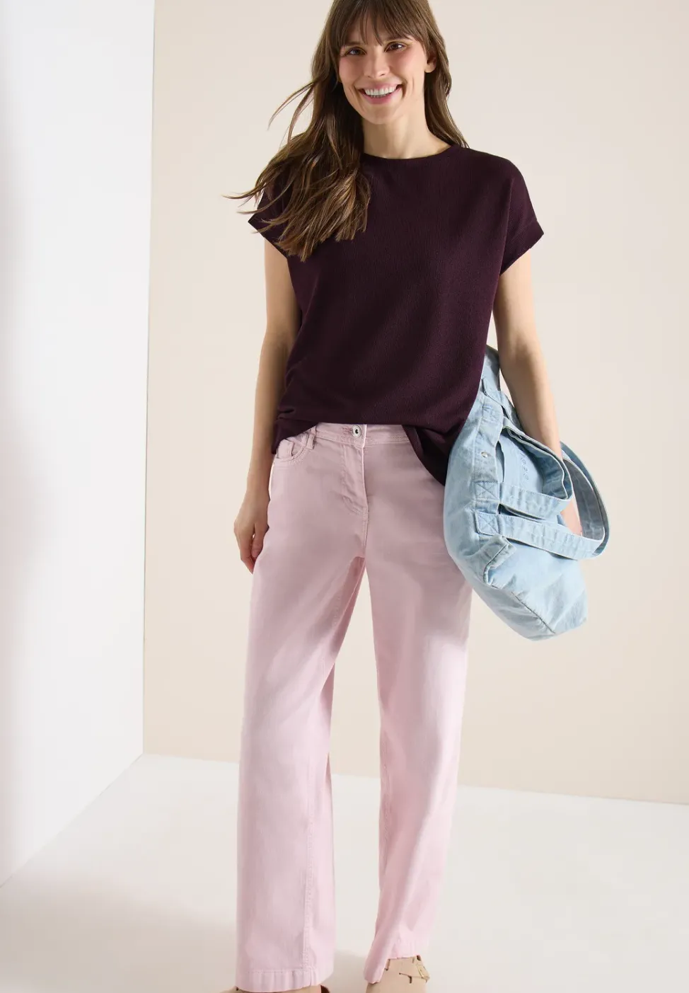 T-shirt avec boatneck au look tricoté