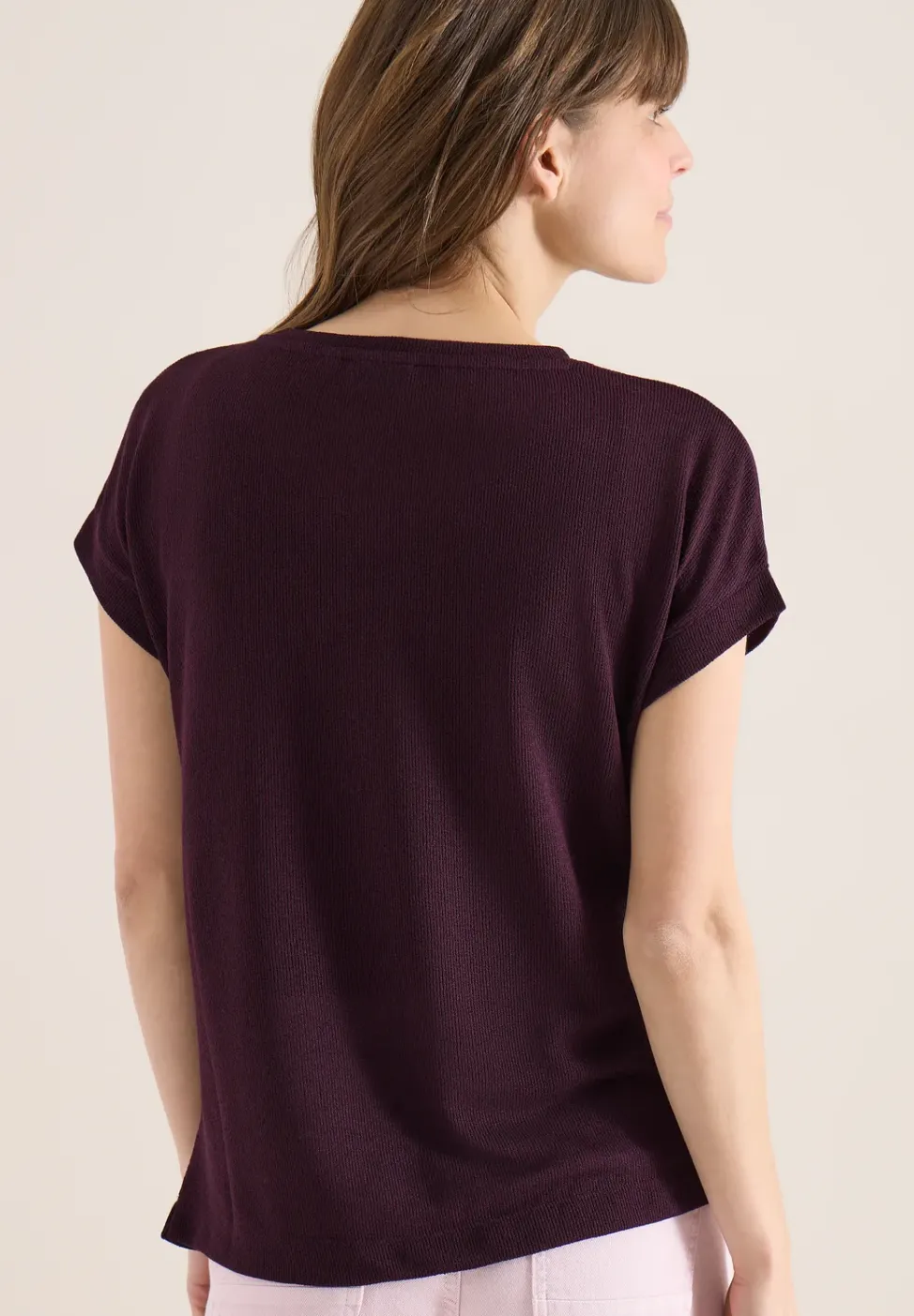 T-shirt avec boatneck au look tricoté