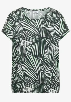 T-shirt avec col en V et détail en dentelle