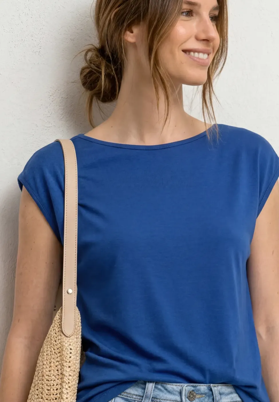 T-shirt basique avec col bateau
