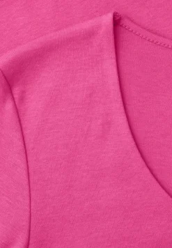 T-shirt basique avec col en V en couleur unie