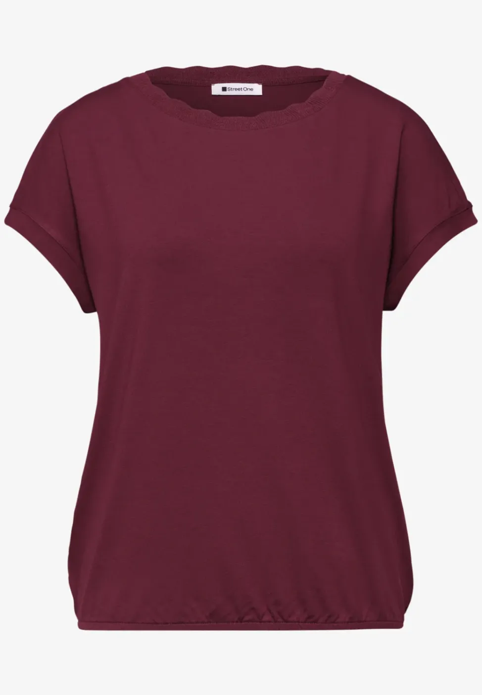 T-shirt col bateau avec bande décorative
