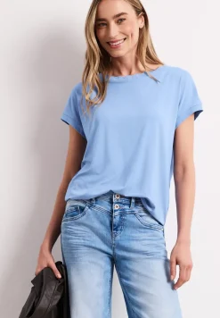 T-shirt col bateau avec bande décorative