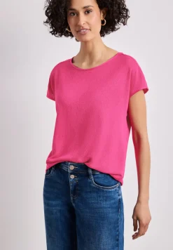 T-shirt col bateau avec détail décoratif aux épaules