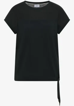 T-shirt col bateau avec empiècement en mesh