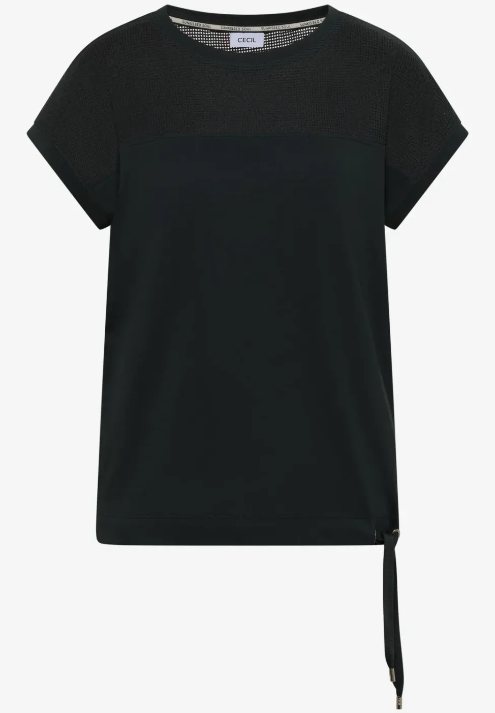 T-shirt col bateau avec empiècement en mesh