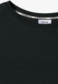 T-shirt col bateau avec empiècement en mesh
