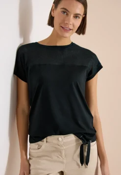 T-shirt col bateau avec empiècement en mesh
