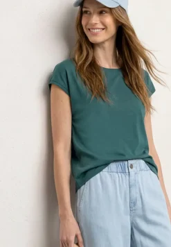 T-shirt col bateau effet soyeux