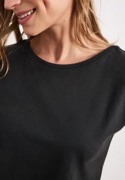 T-shirt col bateau effet soyeux