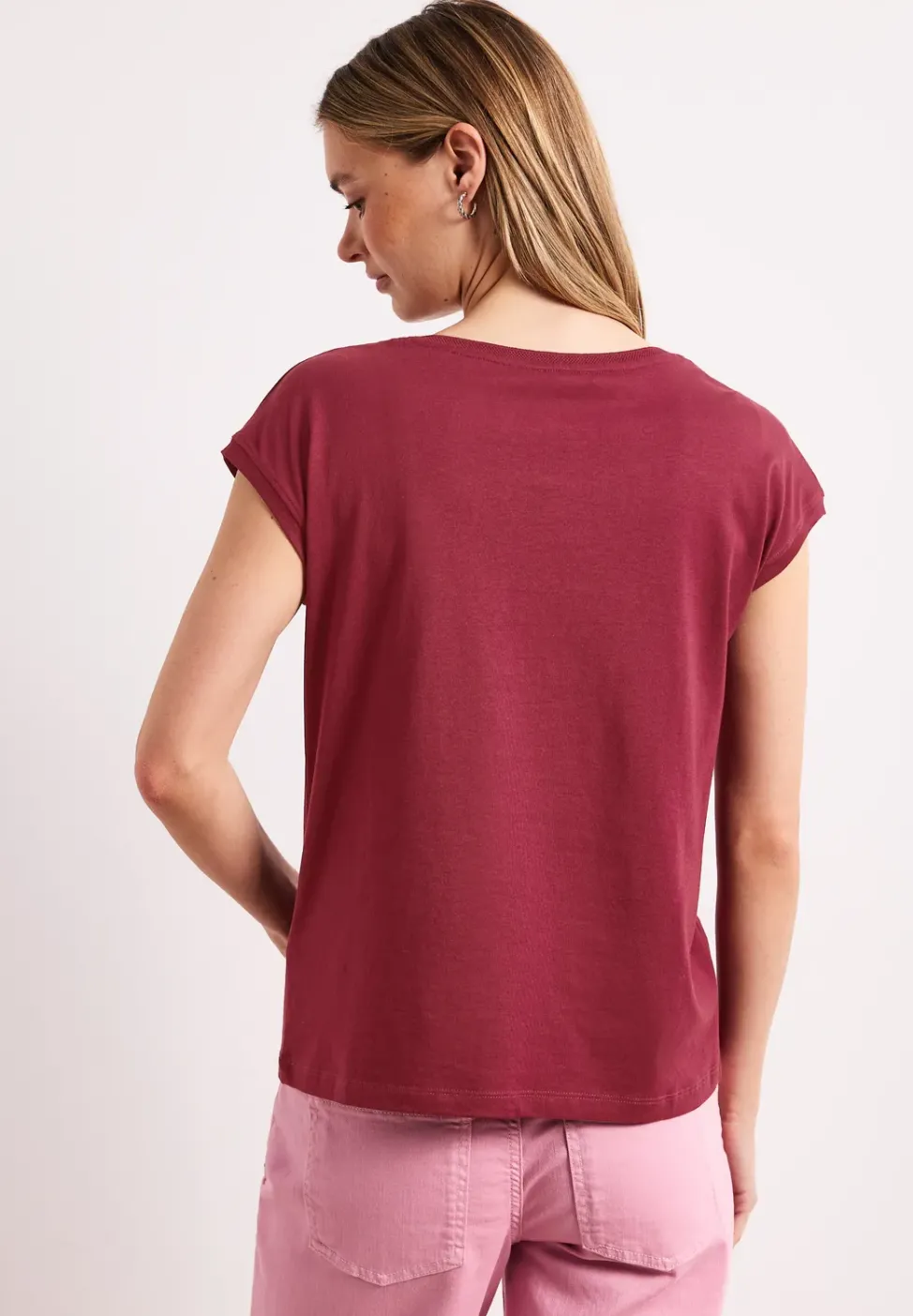 T-shirt col bateau effet soyeux
